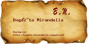 Bogáts Mirandella névjegykártya